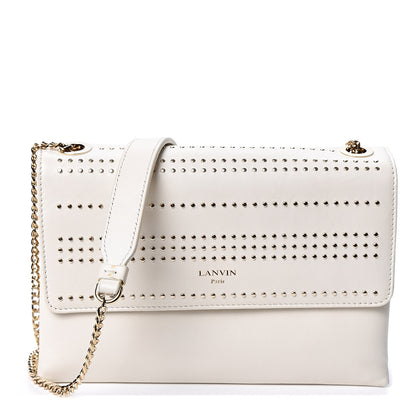 Lanvin Lambskin Studded Mini Sugar Flap Shoulder Bag White 1 of 12