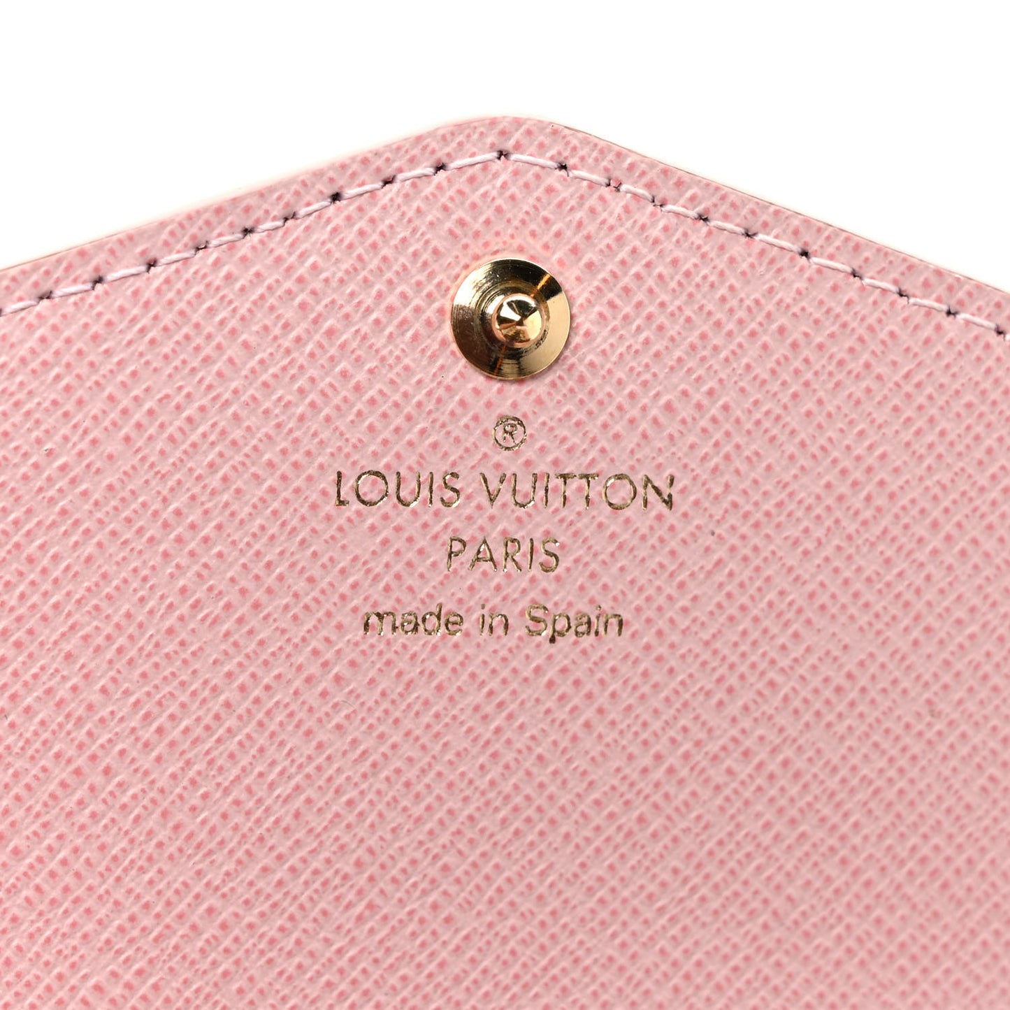 Damier Ebene Studded Sarah Wallet NM Rose Ballerine