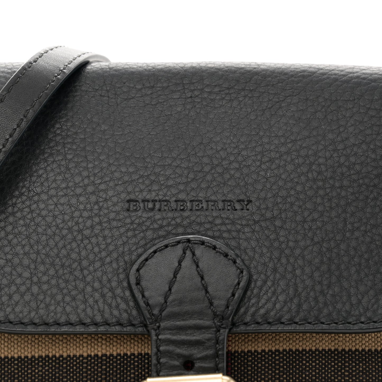 Mega Check Grainy Calfskin Small Gowan Messenger Bag Black
