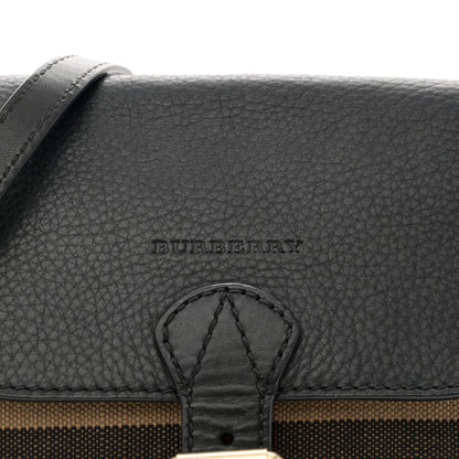 Burberry Mega Check Grainy Calfskin Small Gowan Messenger Bag Black 8 of 11