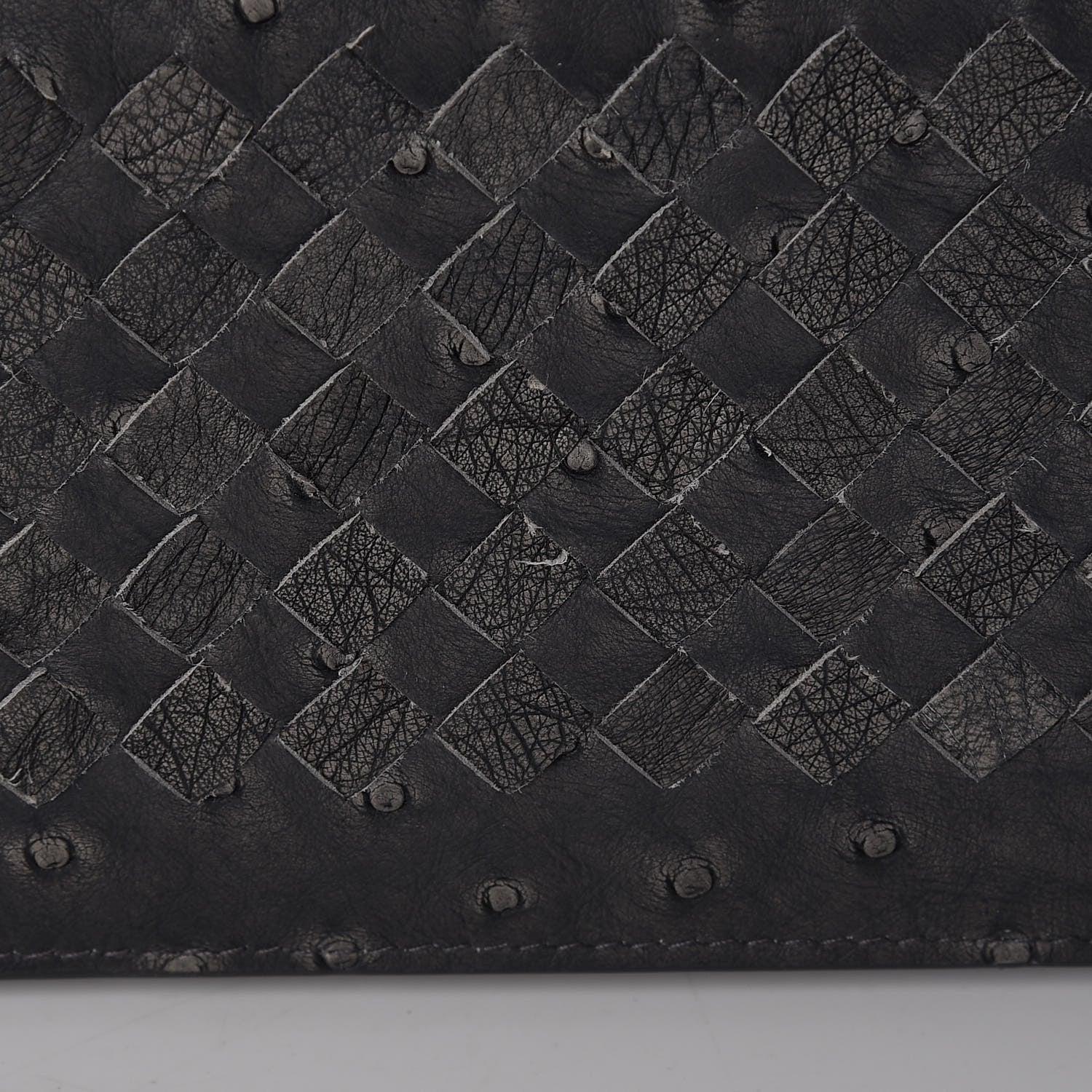 Bottega Veneta Ostrich Intrecciato Flap Wallet Ardoise 9 of 11