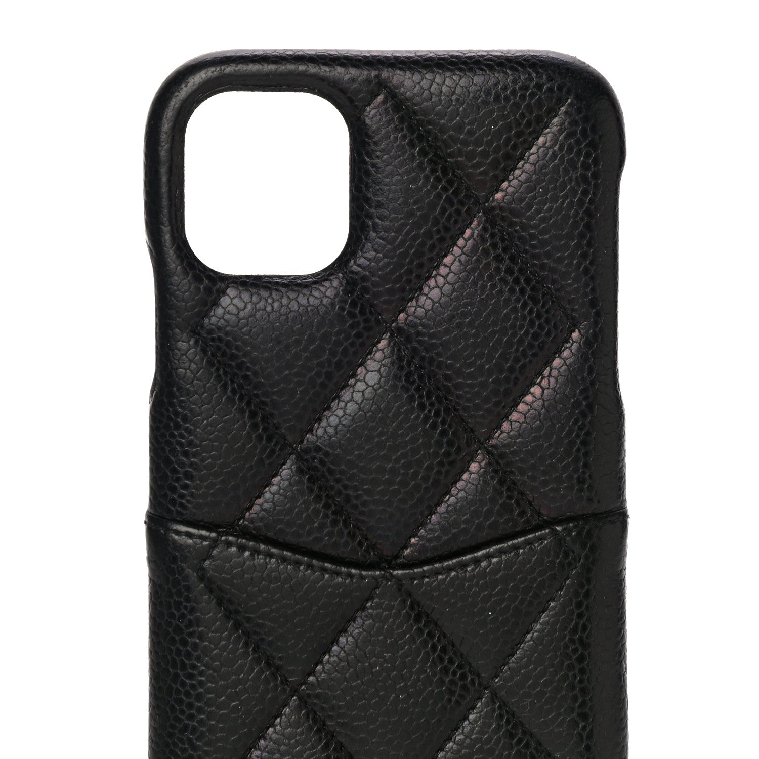 Chanel Caviar Quilted iPhone 11 Tech Case Black Burgundy 7 of 15