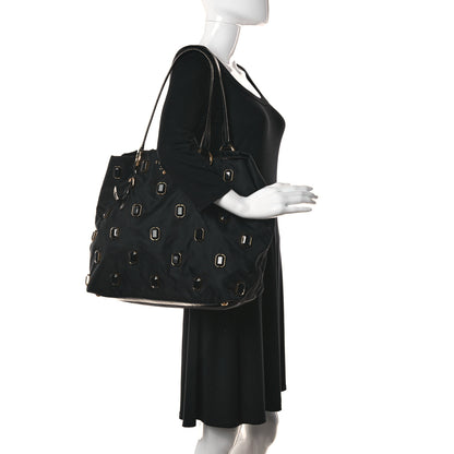 Prada Tessuto Nylon Pietre Jeweled Tote Black 2 of 13