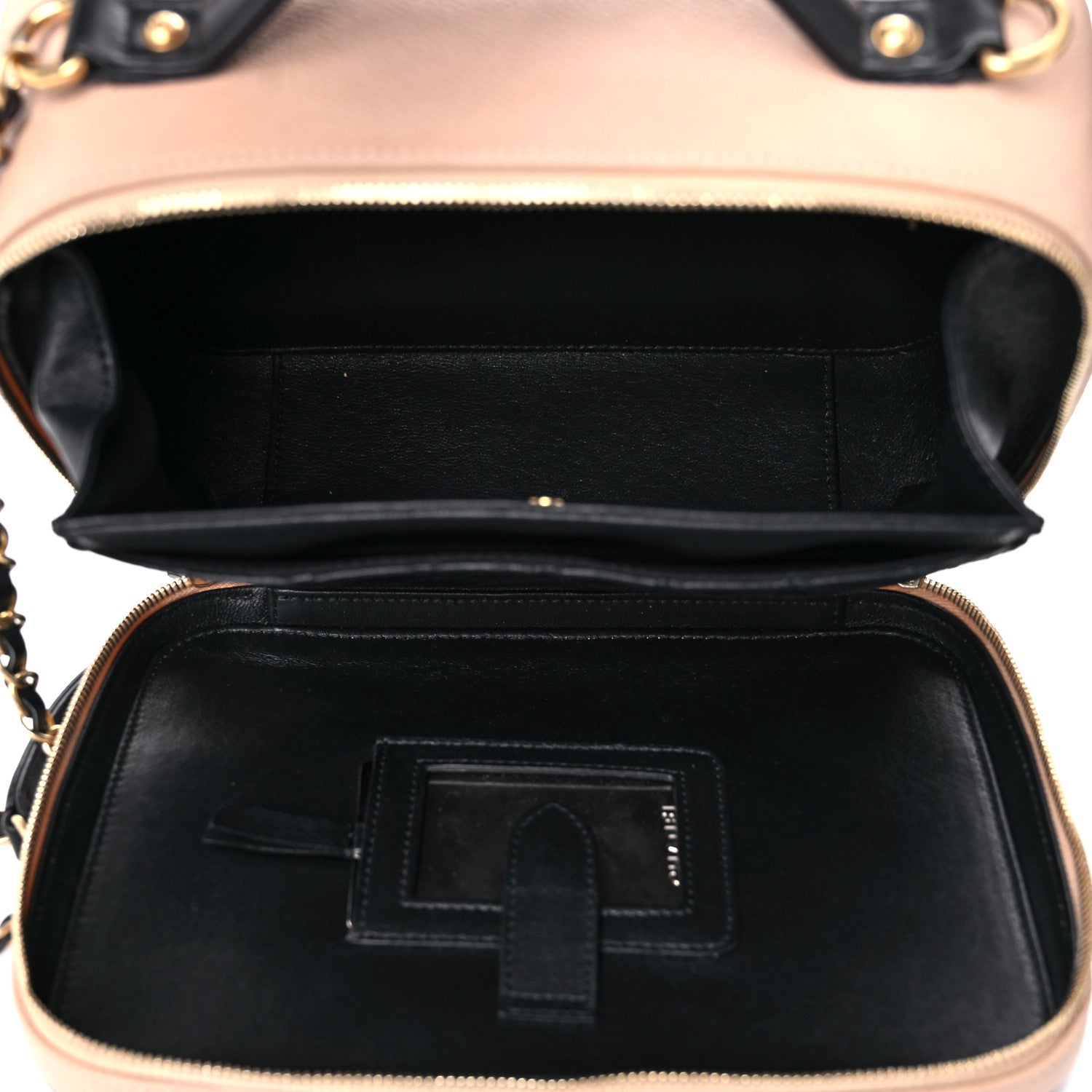 Chanel Caviar Quilted Large CC Filigree Vanity Case Beige Black 5 of 14