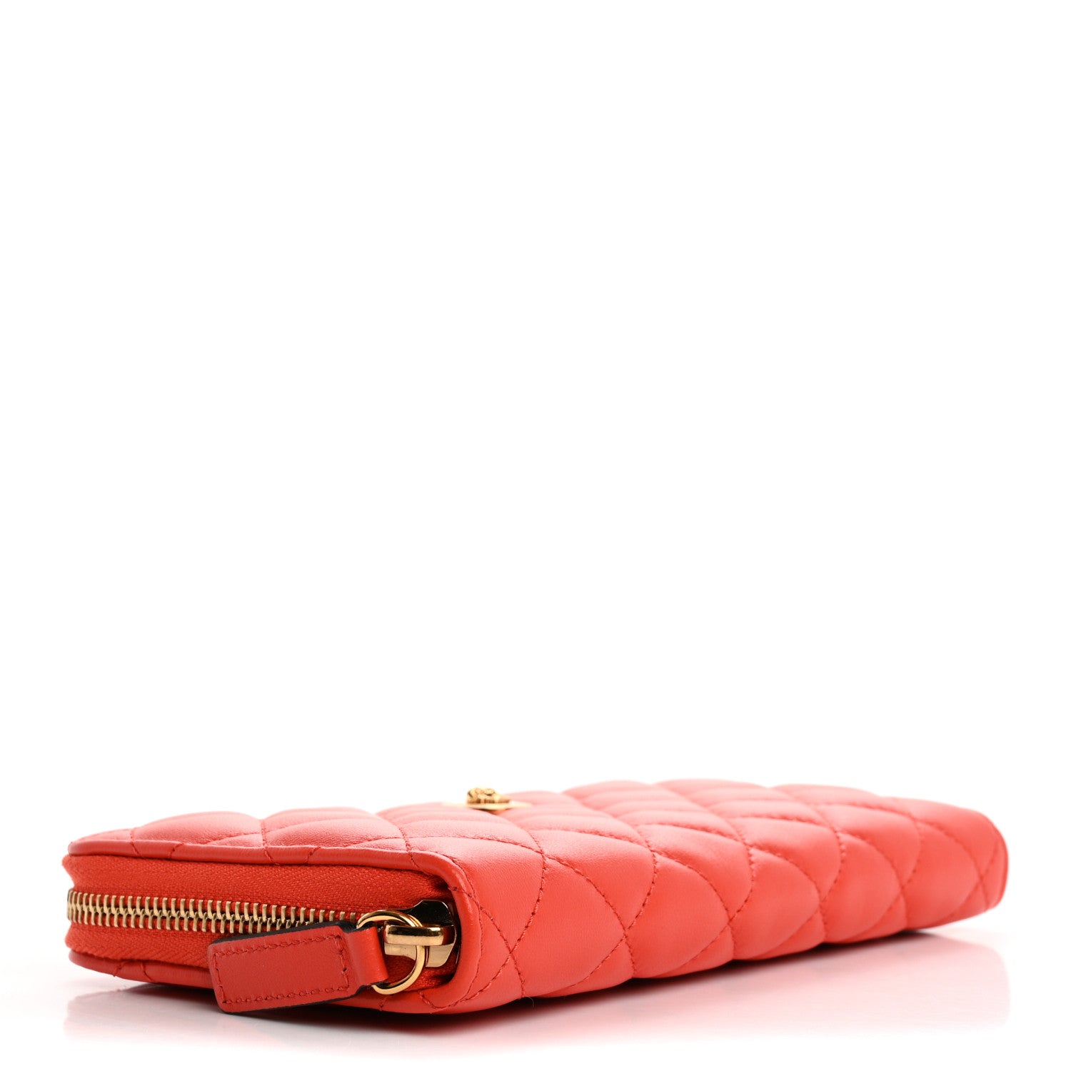 Versace Nappa Quilted Medusa Zip Around Wallet Dark Orange 4 of 10