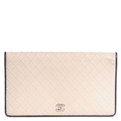 Chanel Leather Stitched Yen Wallet Light Beige 1 of 8