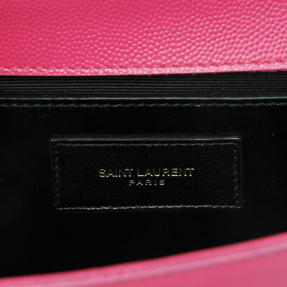 Saint Laurent Grain De Poudre Small Monogram Kate Satchel Fuchsia 6 of 9