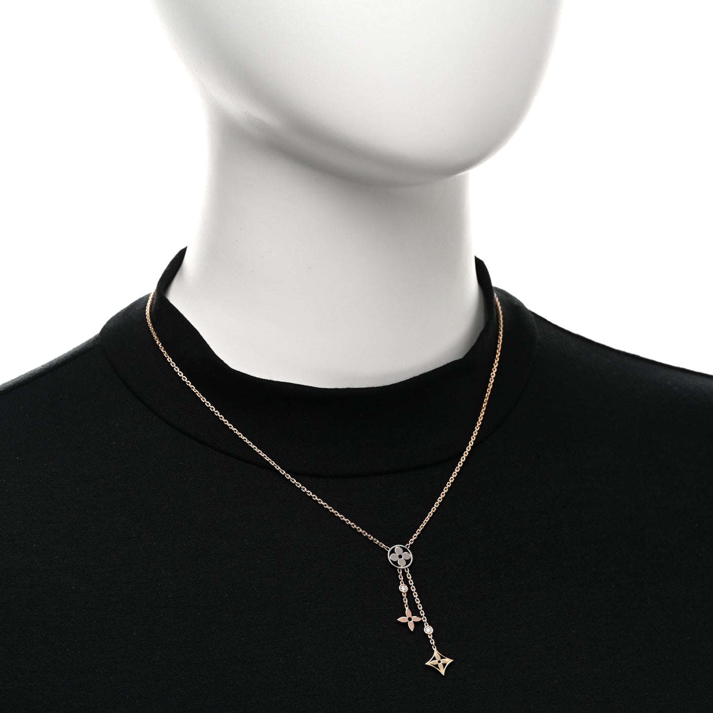 18K Yellow White Rose Gold Diamond Idylle Blossom Y Pendant Necklace