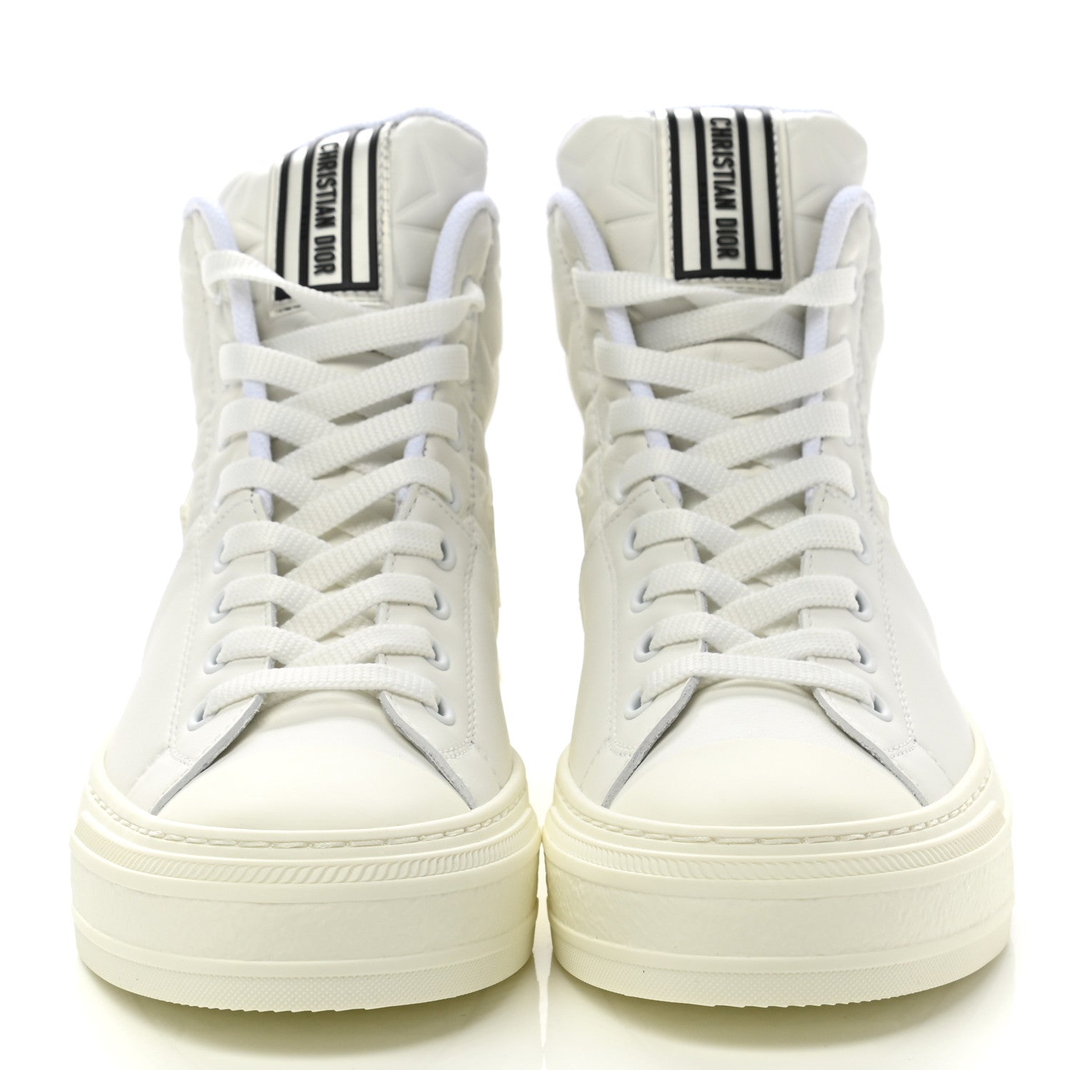 Christian Dior Calfskin Womens Walk'n' Dior Star High Top Sneakers 37 White 2 of 9