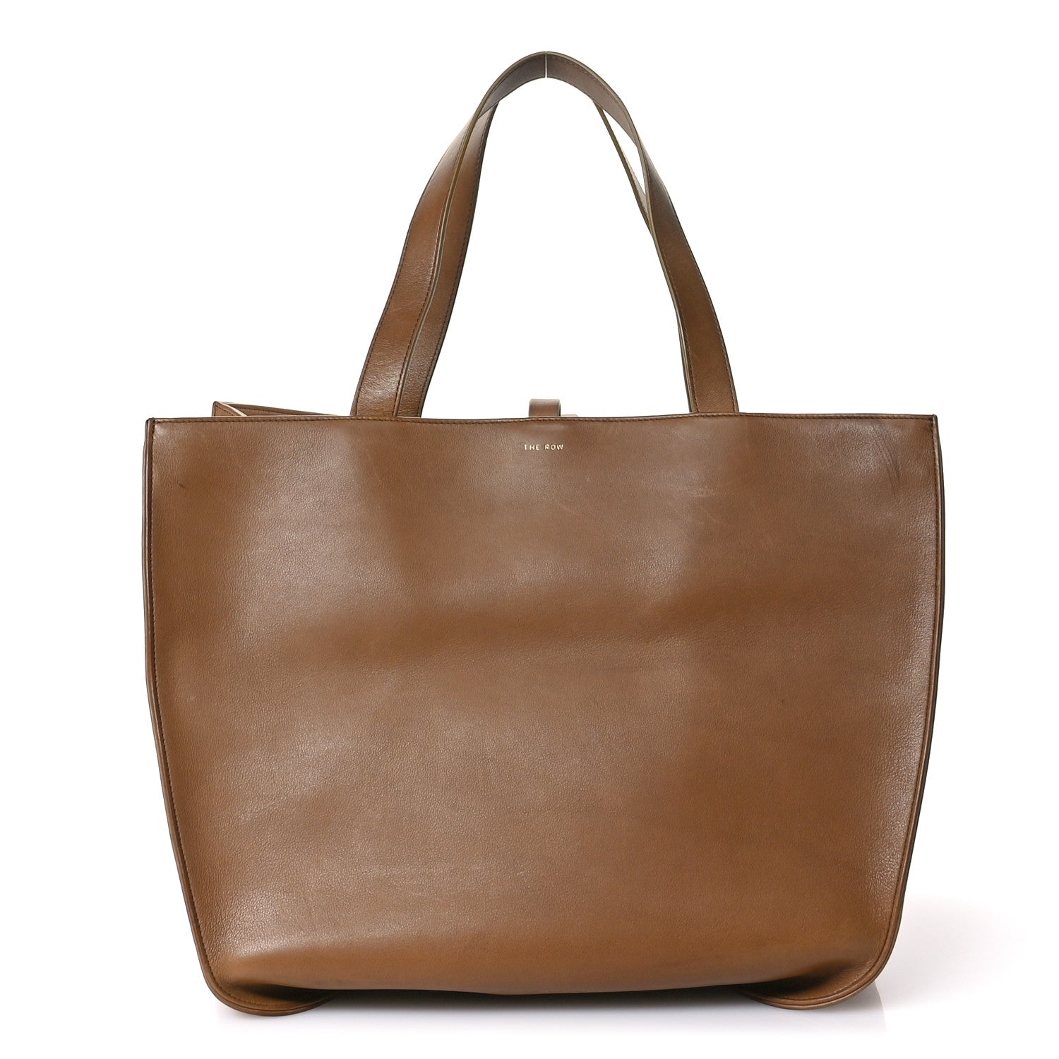 The Row Polished Saddle Calfskin Graham Tote Muschio 1 of 10