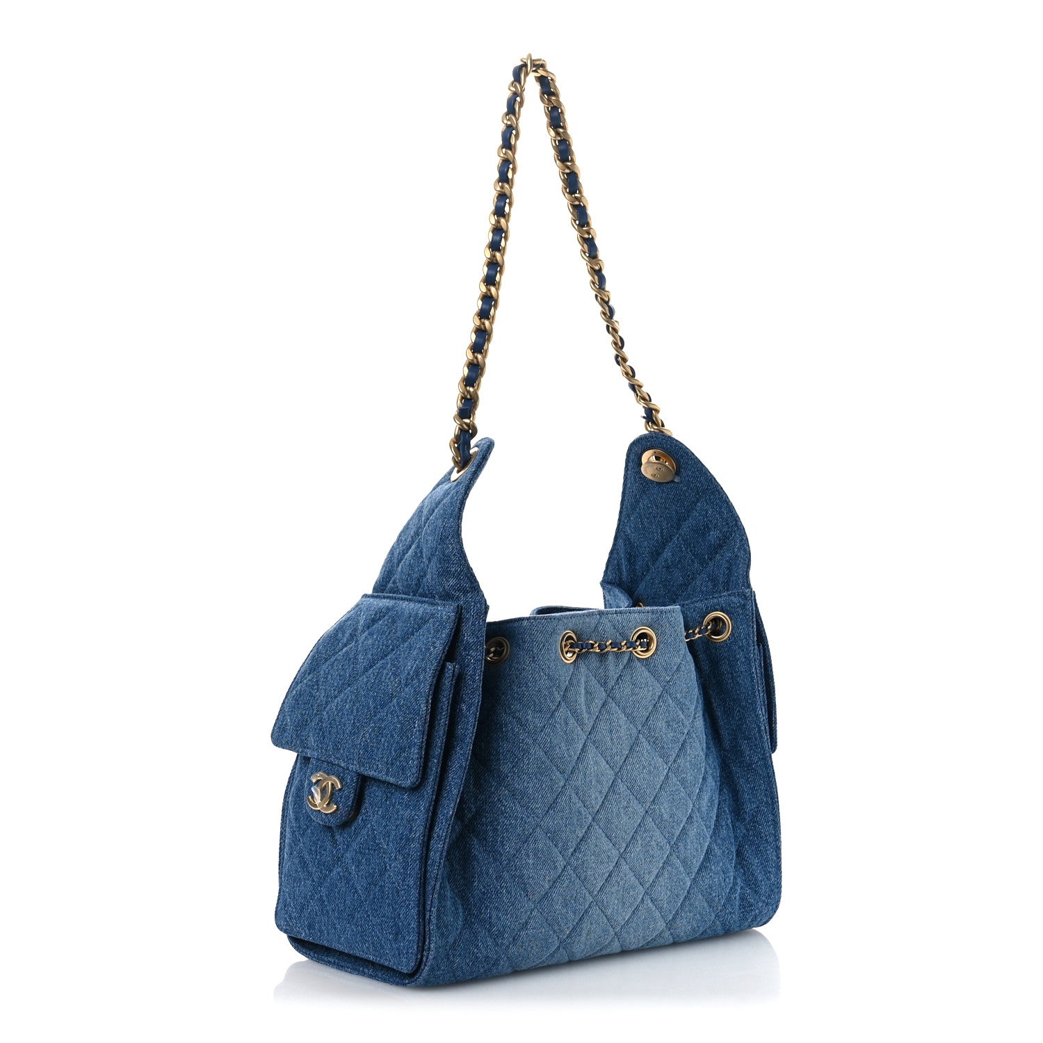 Chanel Washed Denim Quilted Small Chanel 25 Handbag Blue 2 of 11