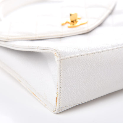 Chanel Caviar Quilted Single Flap Shoulder Bag White 7 of 16