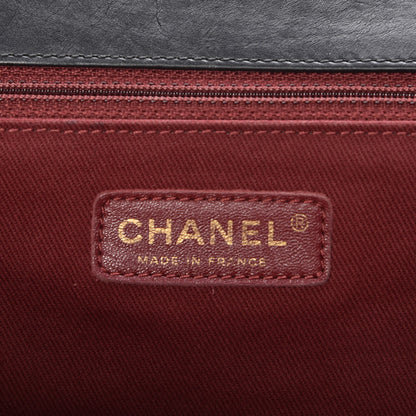Chanel Aged Calfskin Quilted Large Pondichery Flap Black 6 of 11