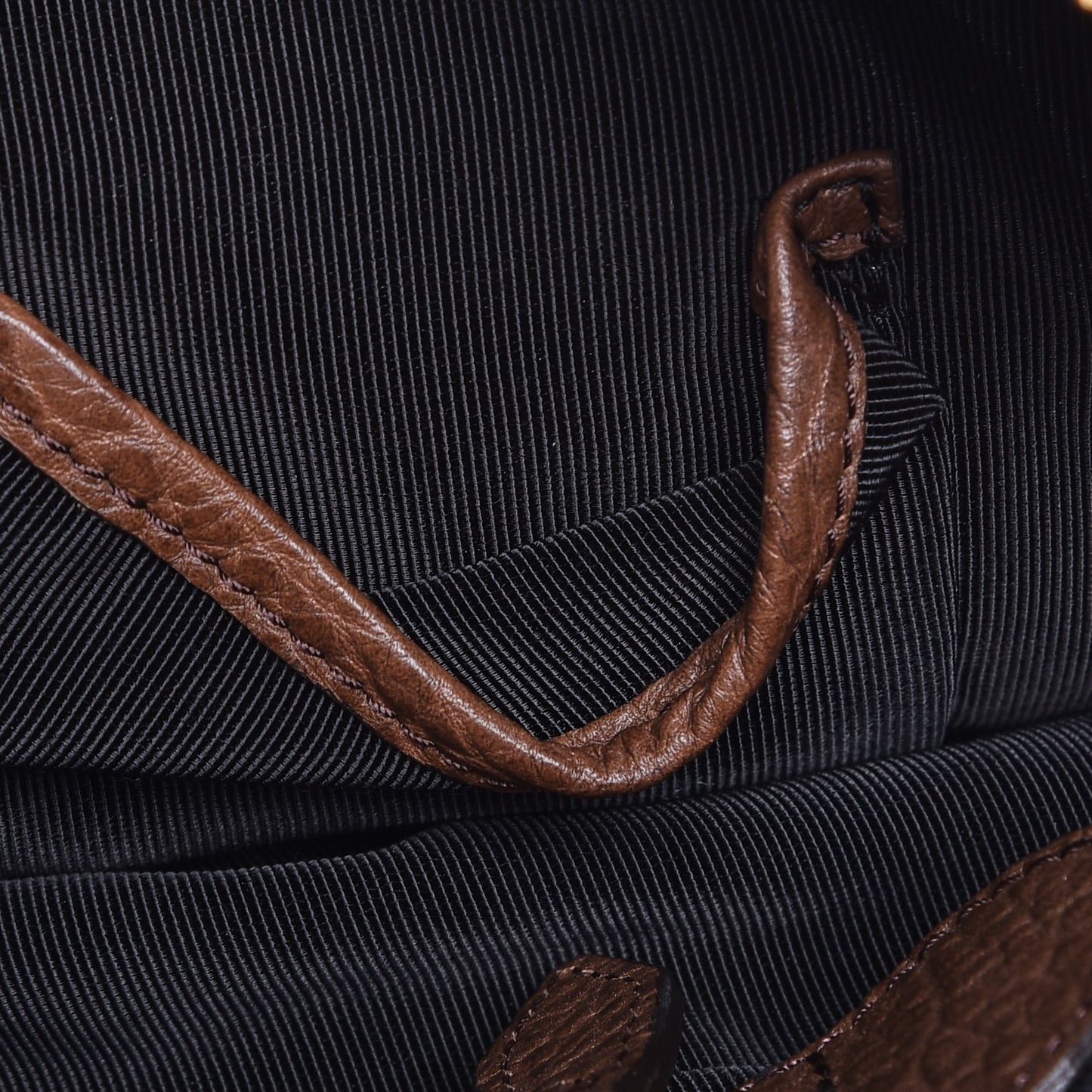Grainy Calfskin Mens Holdall Tote Brown