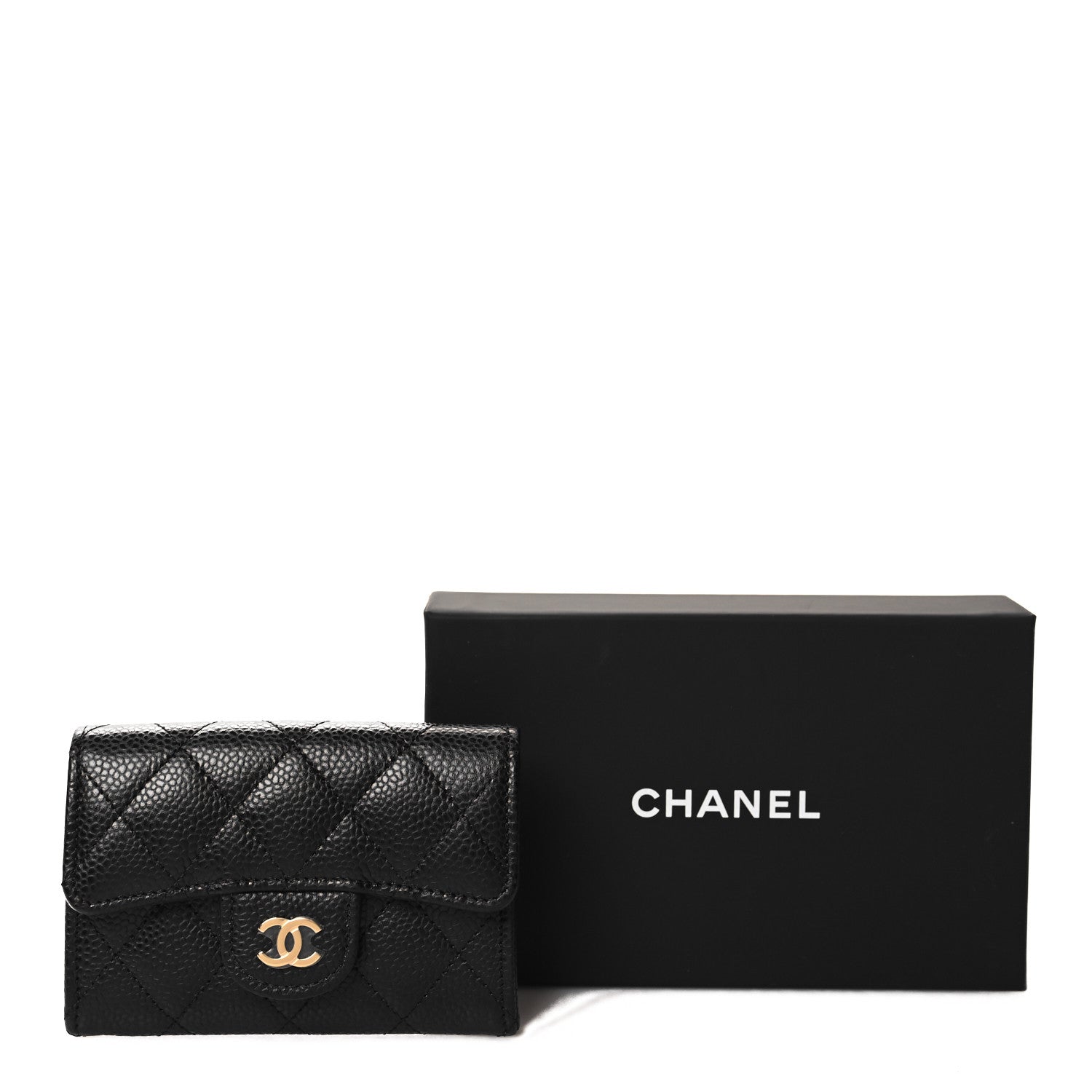 Chanel Caviar Quilted Flap Card Holder Wallet Black 9 of 9