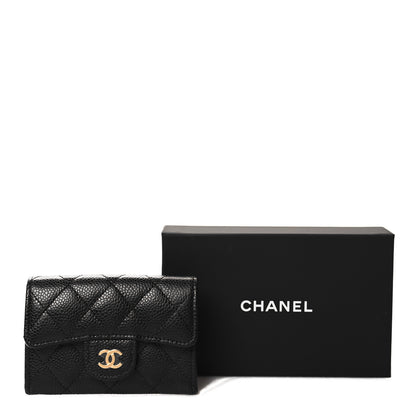 Chanel Caviar Quilted Flap Card Holder Wallet Black 9 of 9