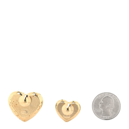 Chanel Resin Crystal CC Heart Brooch Set Blue Gold 2 of 4