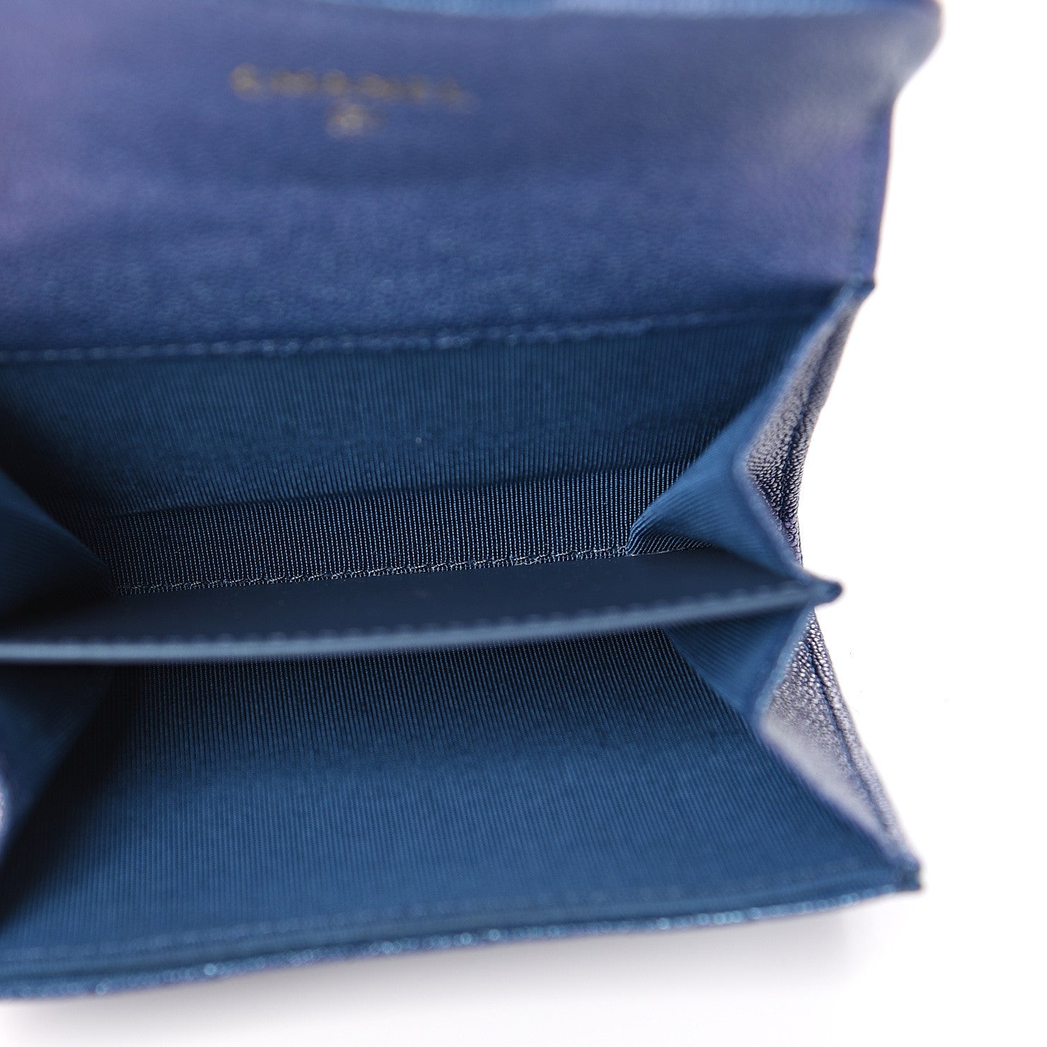 Chanel Iridescent Caviar Quilted Flap Card Holder Wallet Dark Blue 4 of 8