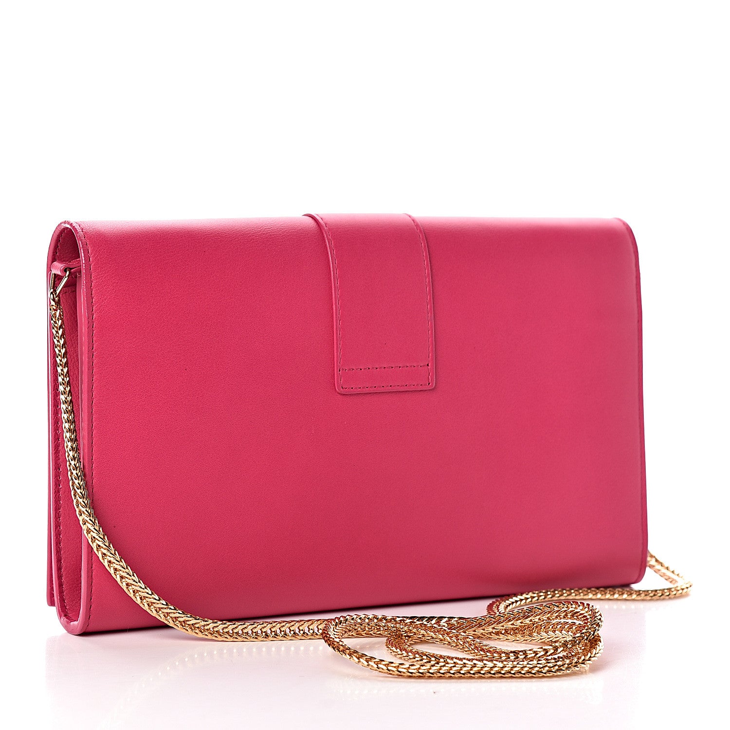 Saint Laurent Calfskin Classic Y Ligne Chain Wallet Bubblegum 3 of 10