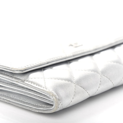 Chanel Metallic Lambskin Long Flap Wallet Silver 11 of 11