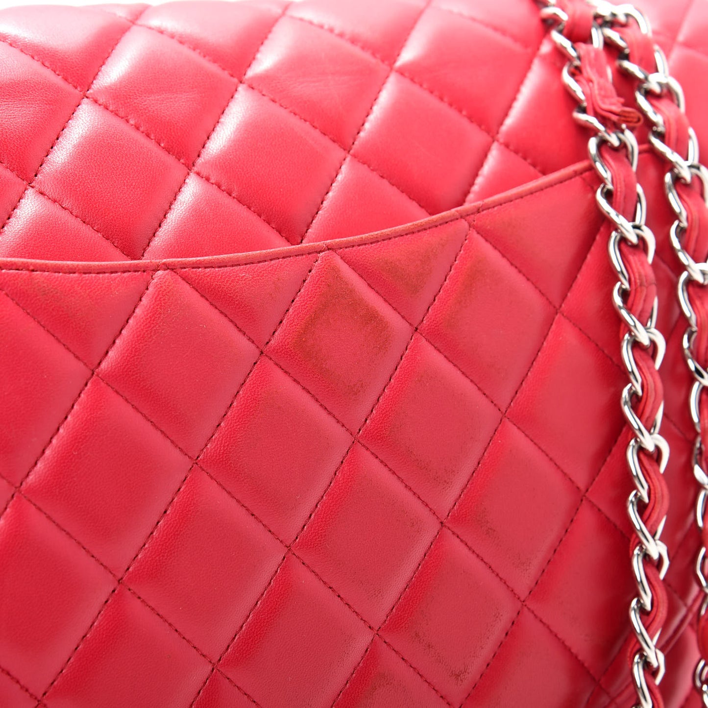 Lambskin Quilted Maxi Single Flap Fuchsia