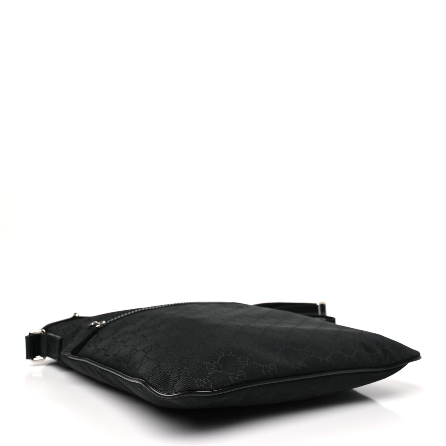 Gucci Nylon Monogram Medium Flat Messenger Bag Black 4 of 10