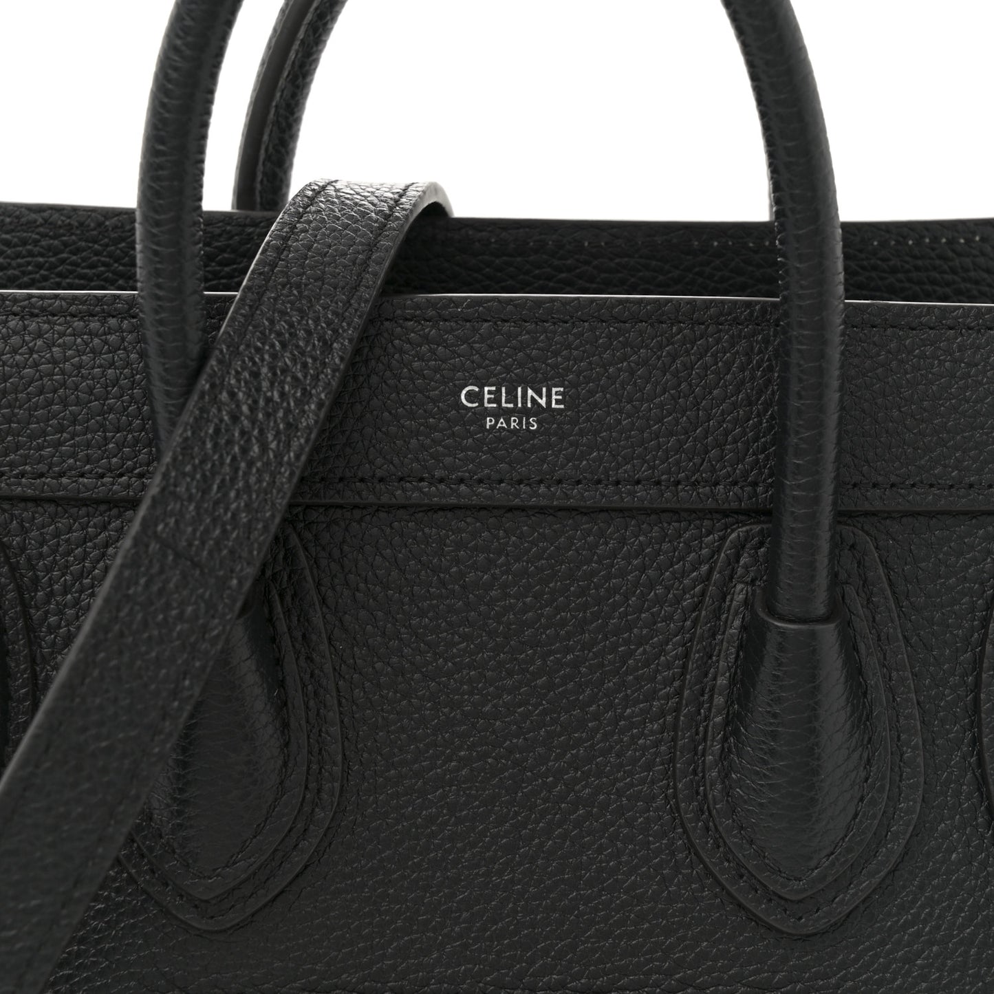 Drummed Calfskin Nano Luggage Black