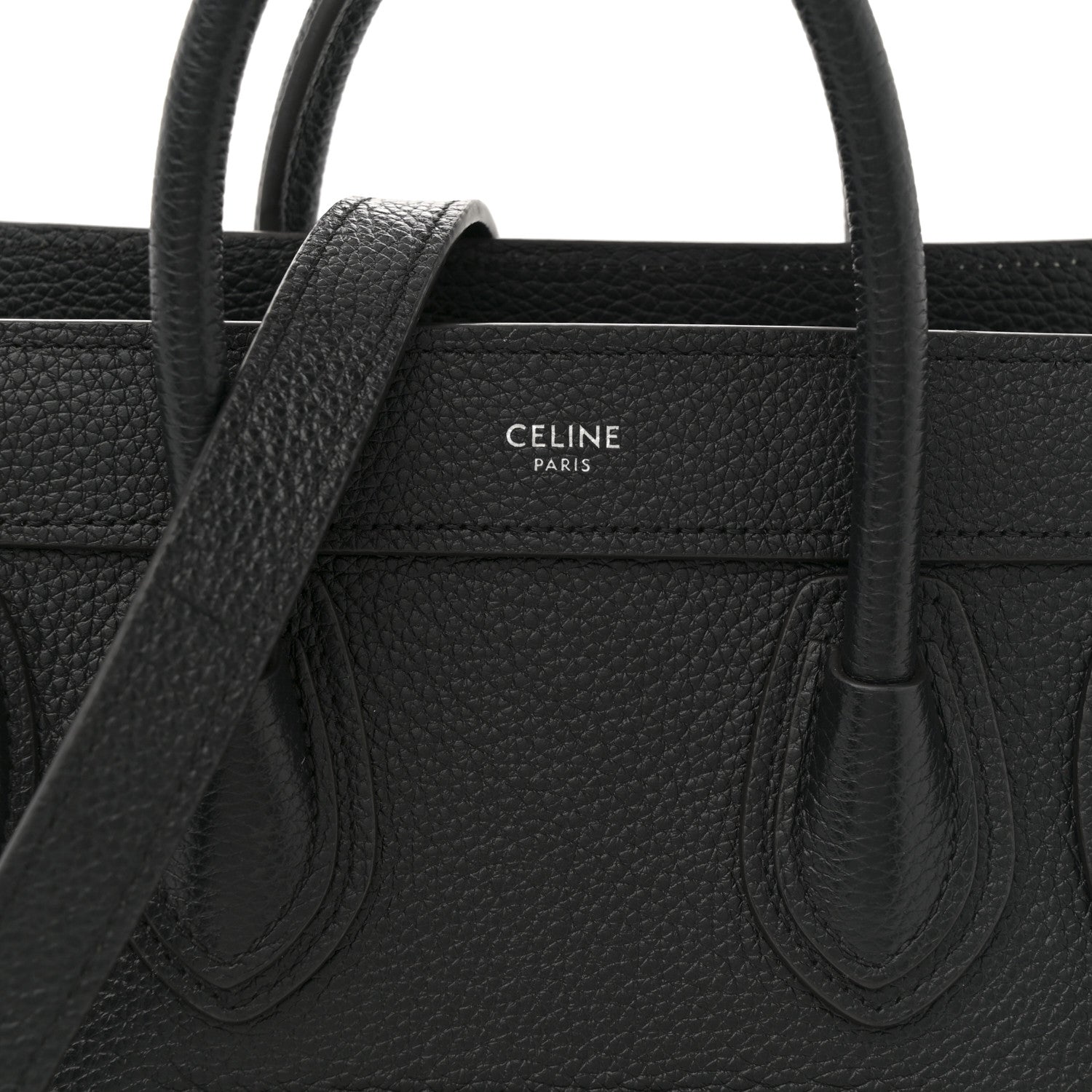 Celine Drummed Calfskin Nano Luggage Black 8 of 12