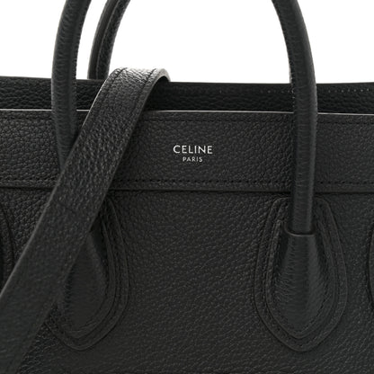 Celine Drummed Calfskin Nano Luggage Black 8 of 12