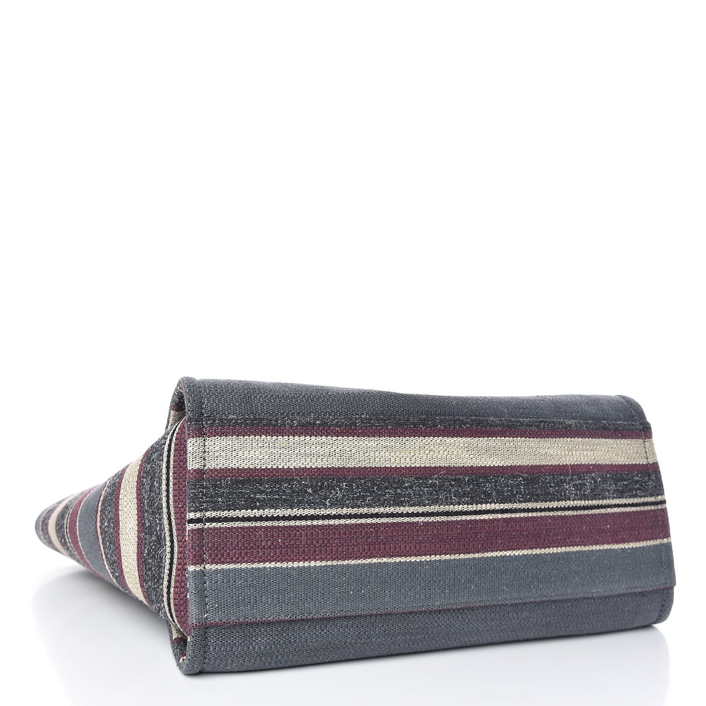 Striped Canvas Medium Deauville Tote Grey