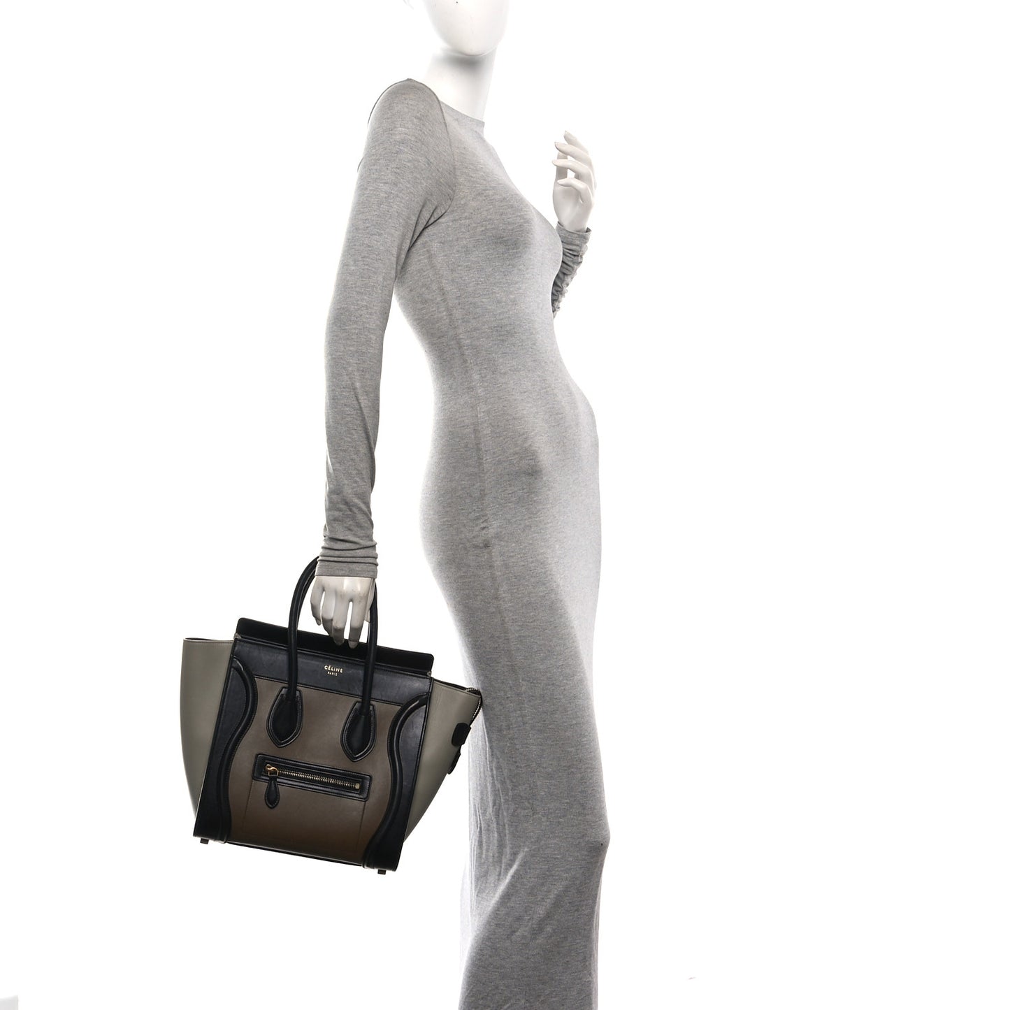 Satin Smooth Calfskin Micro Tri-Color Luggage Dark Grey
