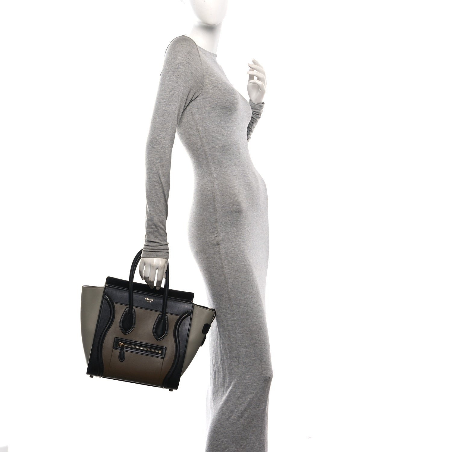 Celine Satin Smooth Calfskin Micro Tri-Color Luggage Dark Grey 2 of 12