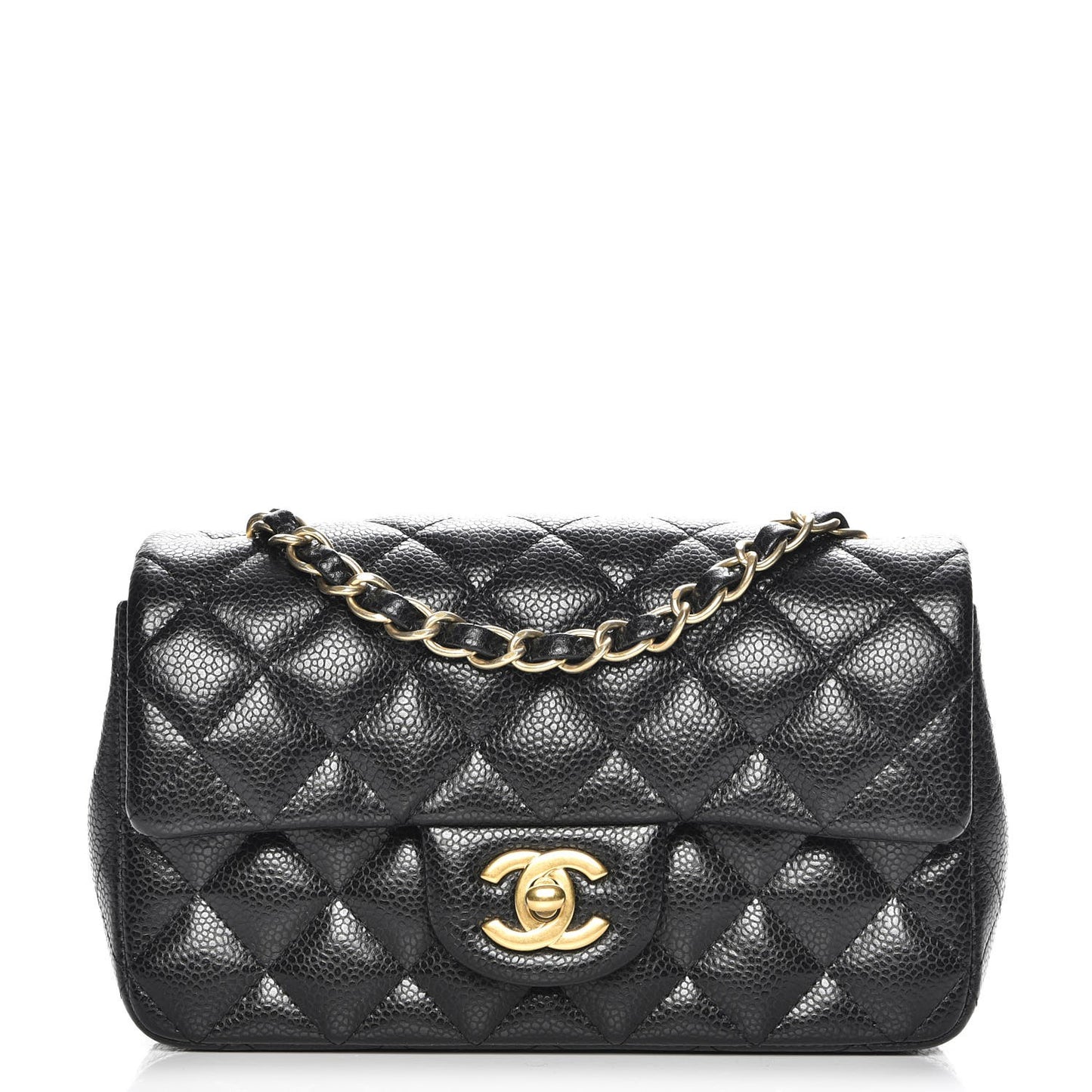 Caviar Quilted Mini Rectangular Flap Black