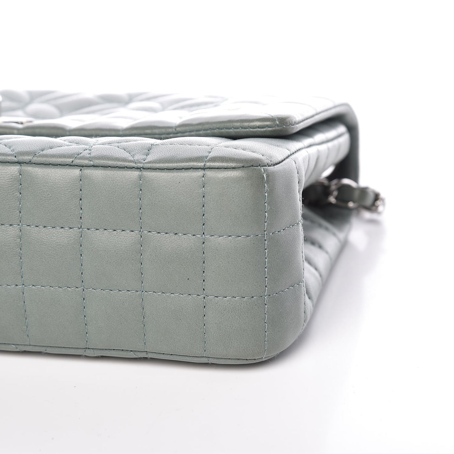 Lambskin Quilted Lady Graphic Flap Green