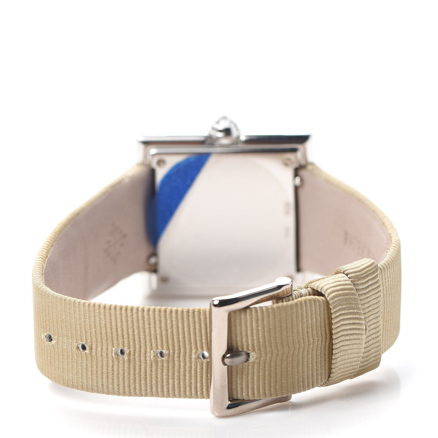 18K White Gold Satin Diamond Bezel Lady Gondolo Quartz Watch Champagne 4868G-001