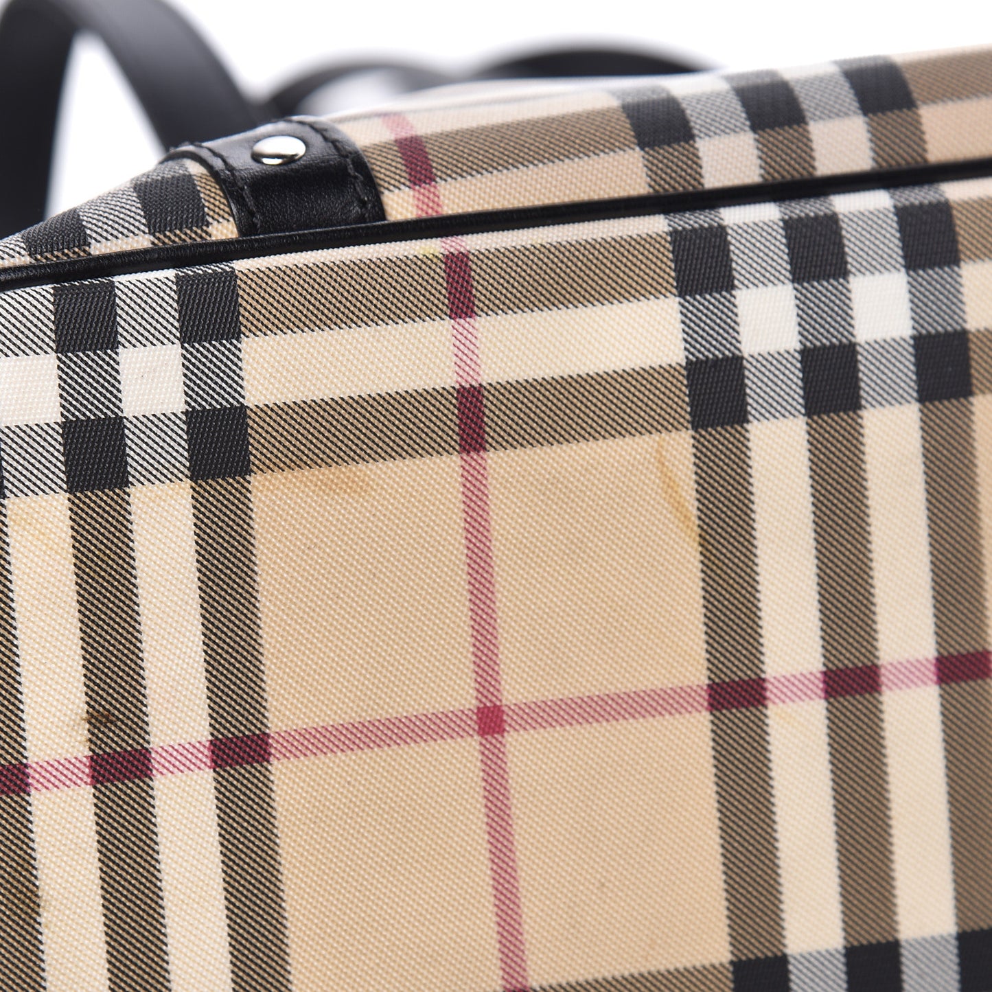 Vintage Check Studded Tote Black