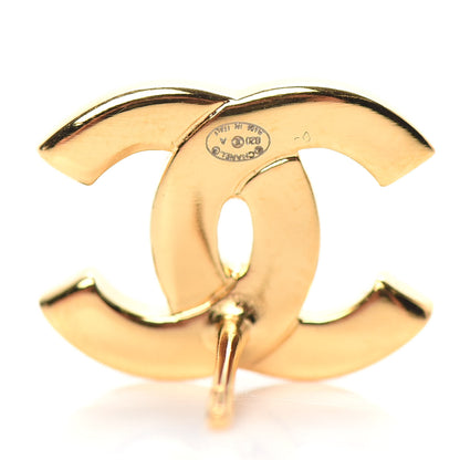 Chanel Metal CC Paris Button Stud Earrings Gold 3 of 5