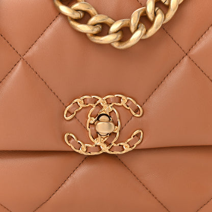 Chanel Lambskin Quilted Medium Chanel 19 Flap Brown 8 of 10
