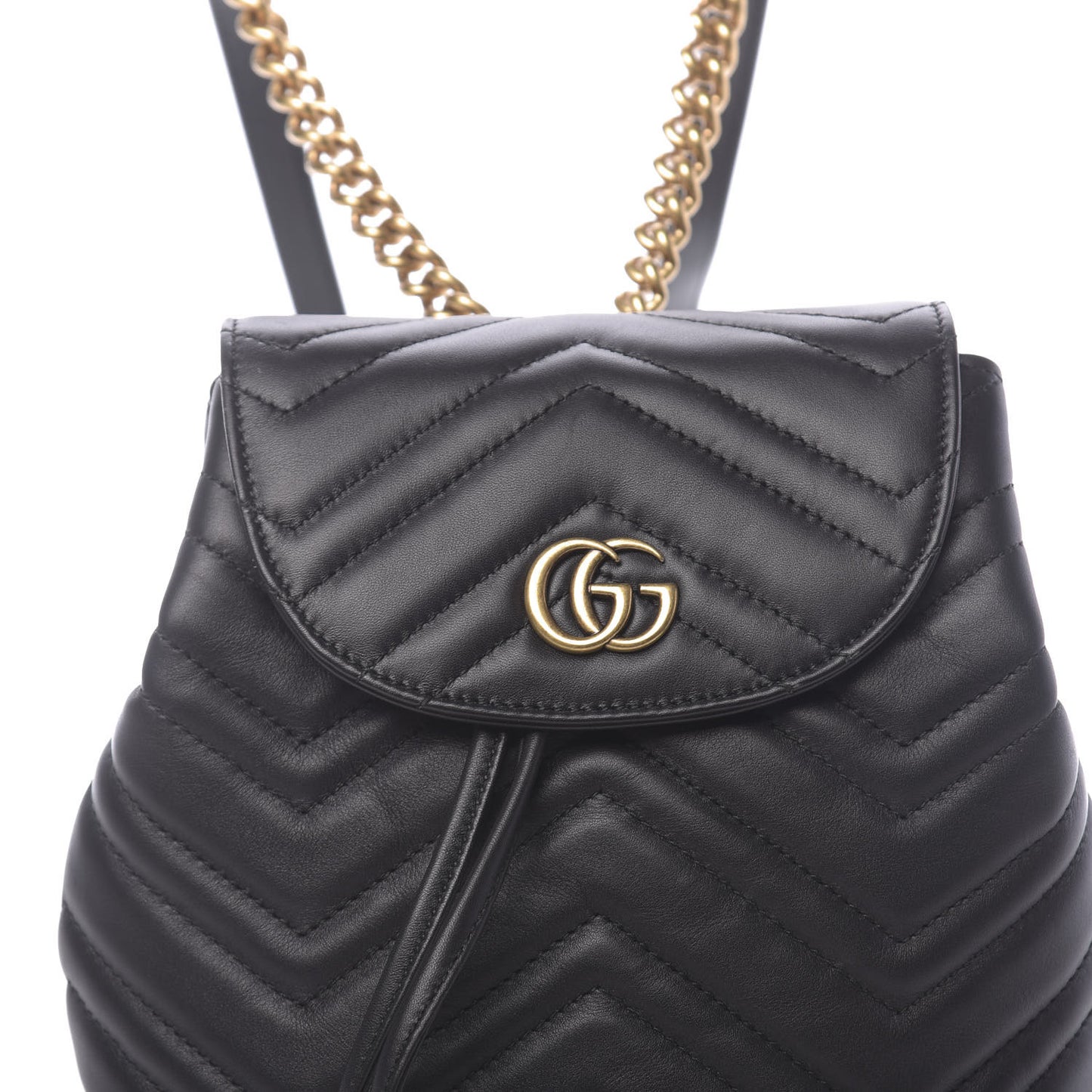 Calfskin Matelasse GG Marmont Flap Backpack Black