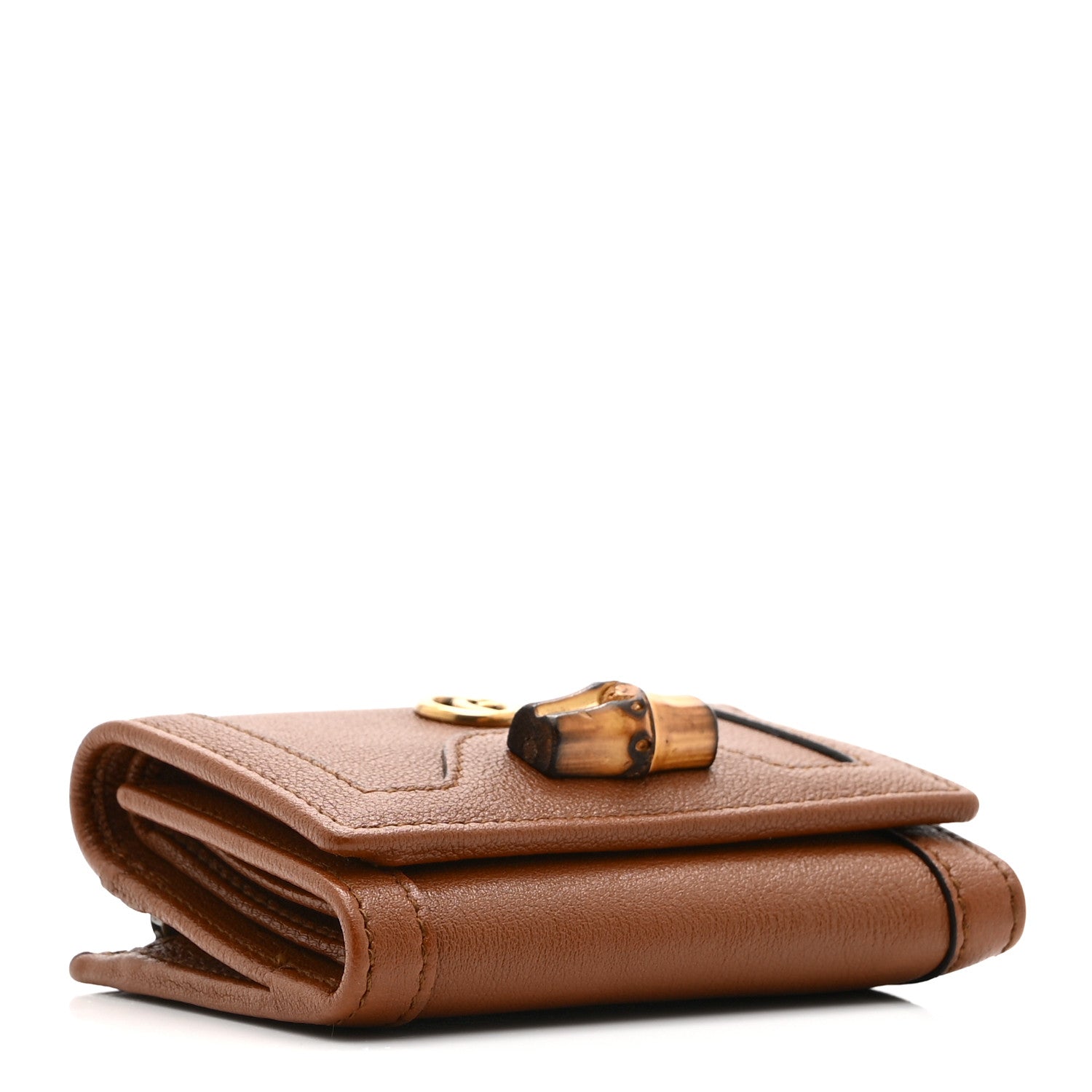 Gucci Wonka Grain Calfskin Diana Tri-Fold Wallet Cuir 4 of 10