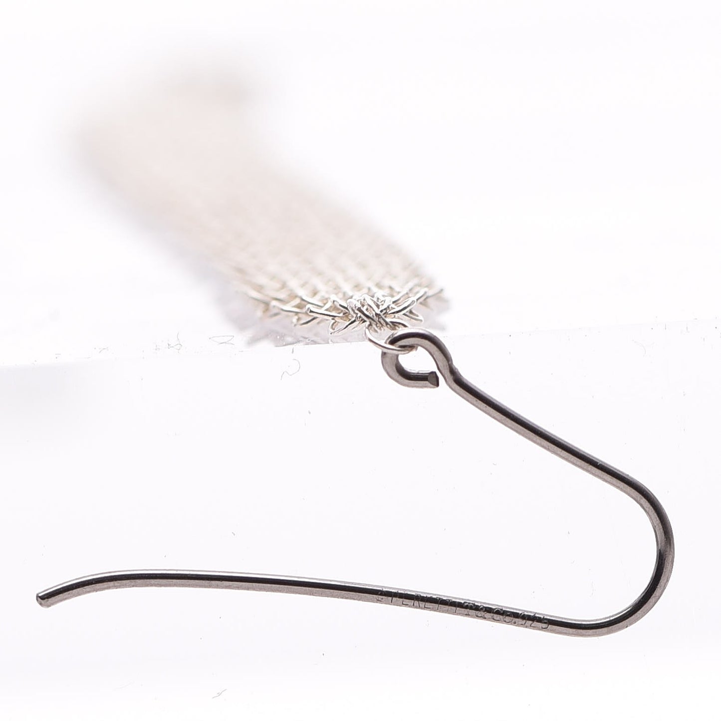 Sterling Silver Diamond Elsa Peretti Mesh Tassel Earrings
