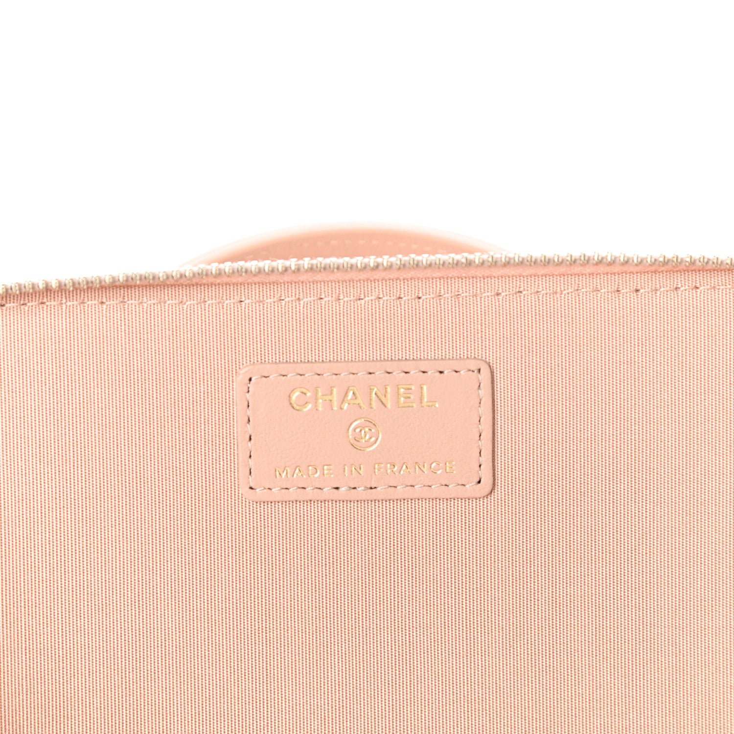 Chanel Lambskin Quilted Small Top Handle Vanity Case With Chain Beige 6 of 10