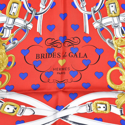 Hermes Silk Brides De Gala Love Scarf 90 Rouge Vif Marine White 4 of 4