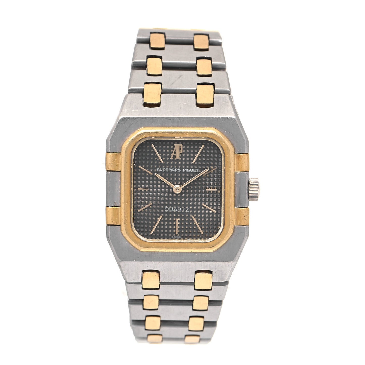 Stainless Steel 18K Yellow Gold 25mm Royal Oak Quartz Watch Gray 6005A.0.0477SA.01