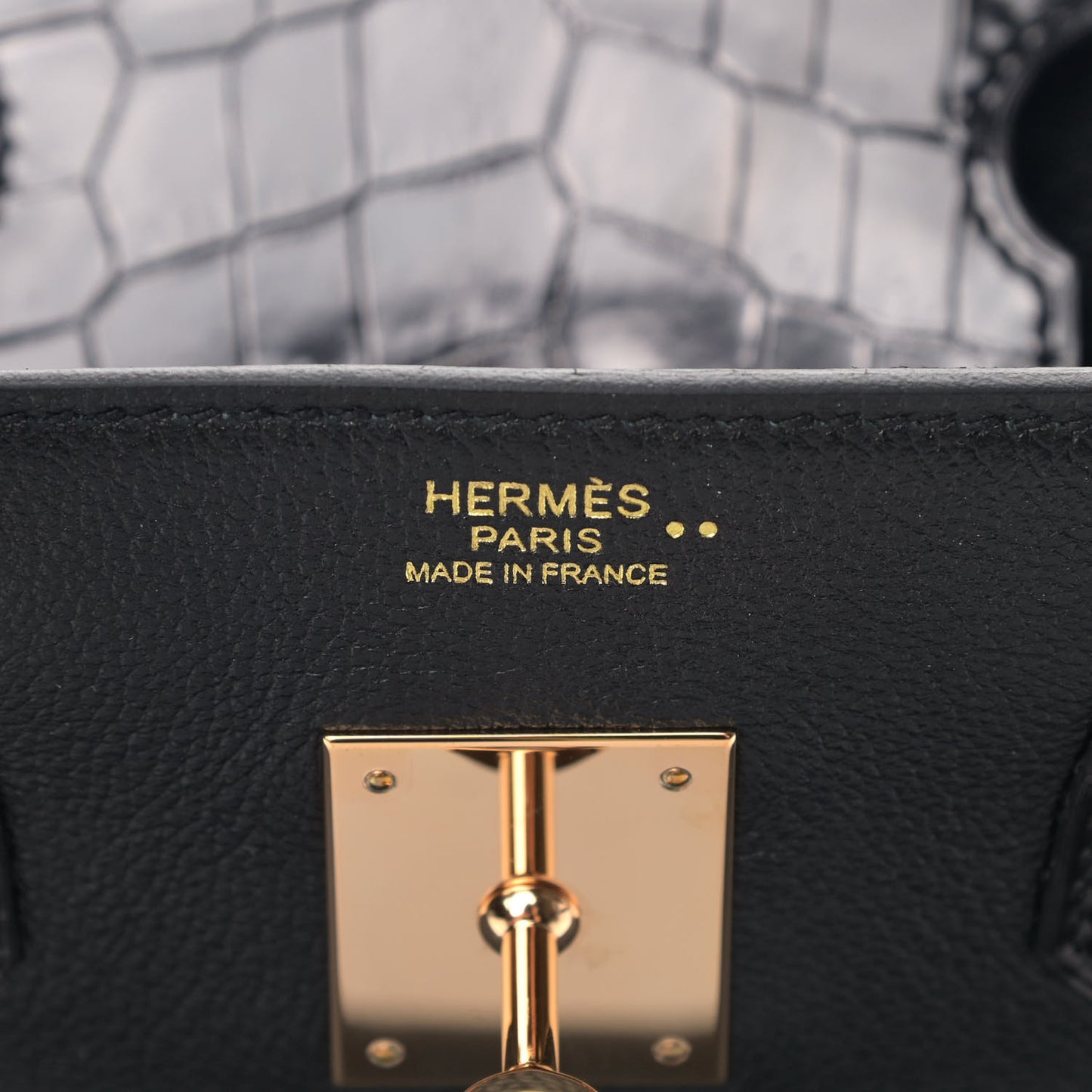 Taurillon Novillo Shiny Niloticus Crocodile Birkin Touch 30 Black