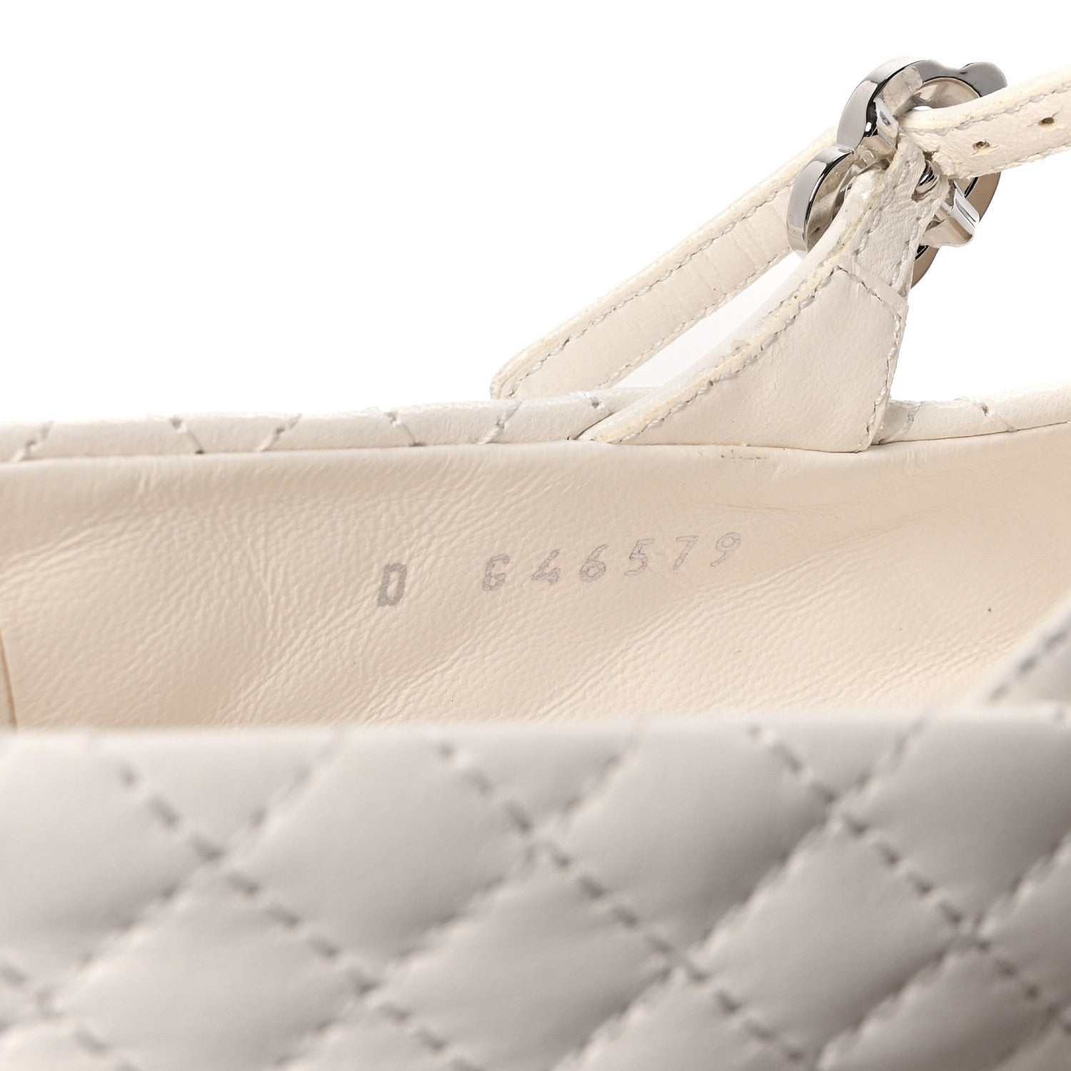 Chanel Lambskin Quilted Mary Jane Flats 38 White Black 7 of 10