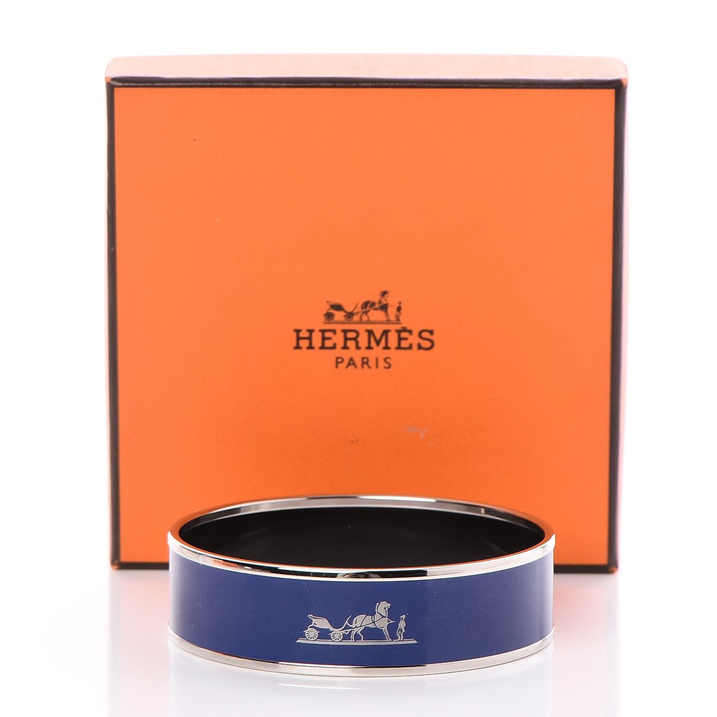 Enamel Printed Wide Caleche Bracelet 62 Bleu