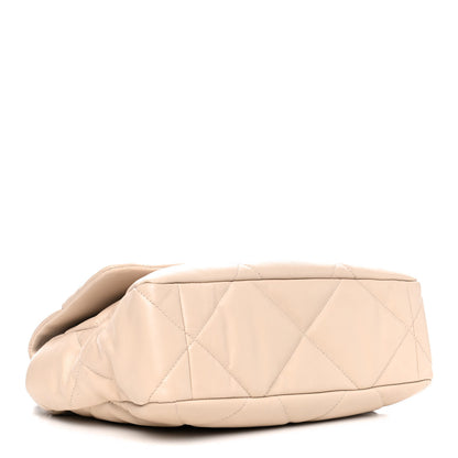 Chanel Lambskin Quilted Large Chanel 19 Flap Light Beige 3 of 4