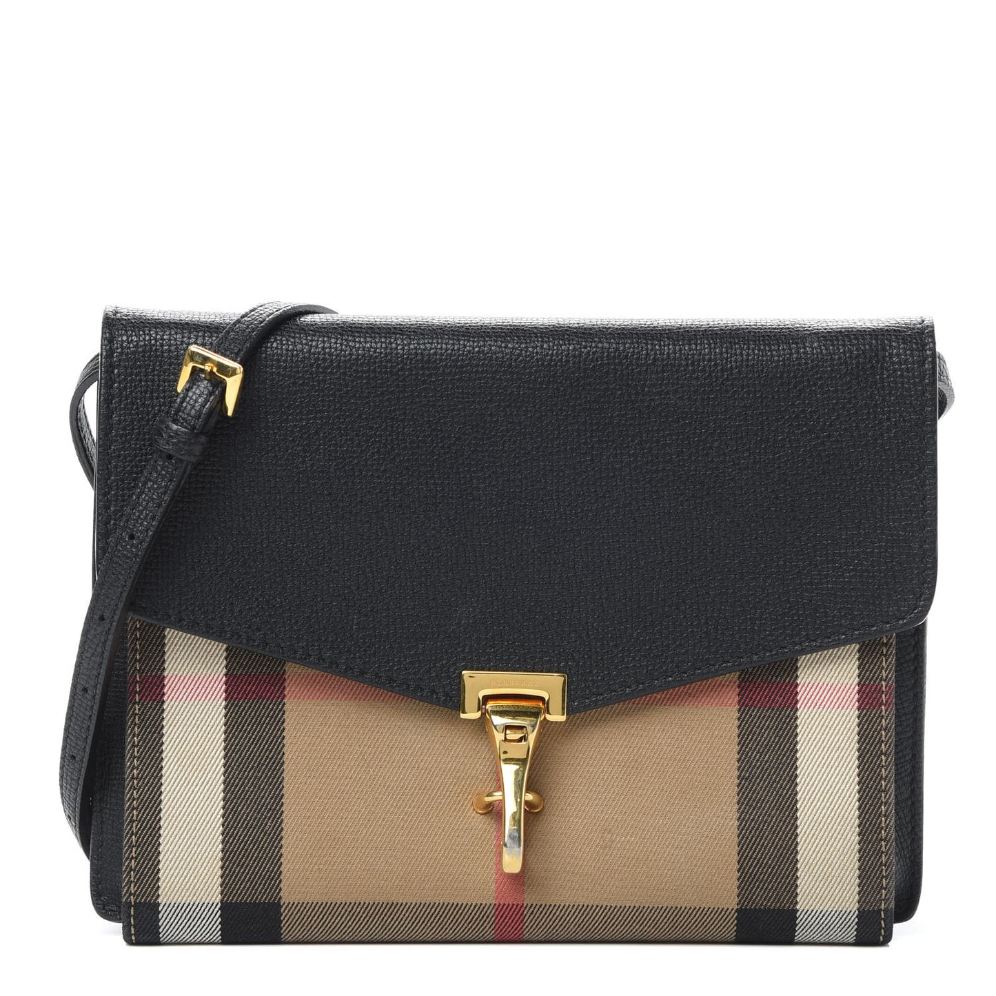 Derby Calfskin House Check Small Macken Crossbody Bag Black