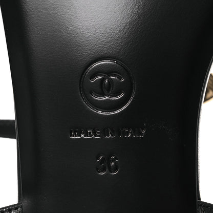 Chanel Lambskin CC Thong Sandals 36 Black 8 of 11